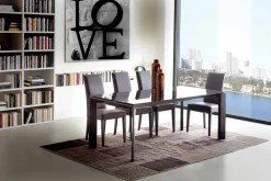 Viadurini Living Ausziehbare Esstische-Ausziehbarer Esstisch mit gehärteter Glastischplatte - Faleria