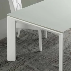 Viadurini Living Ausziehbare Esstische-Ausziehbarer Esstisch mit gehärteter Glastischplatte - Faleria