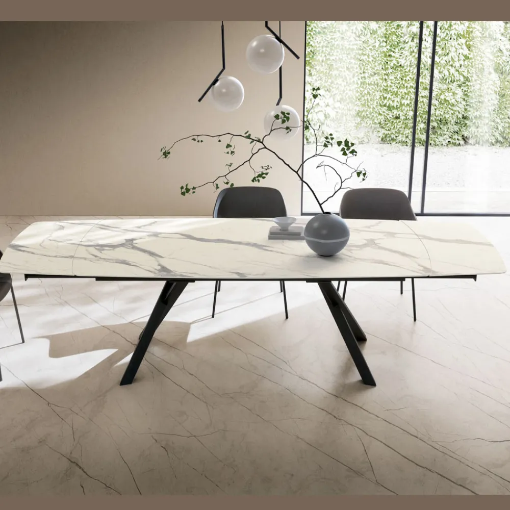 Viadurini Living Ausziehbare Esstische-Ausziehbarer Fasstisch auf 240 oder 280 cm aus geschichtetem HPL - Dialogo