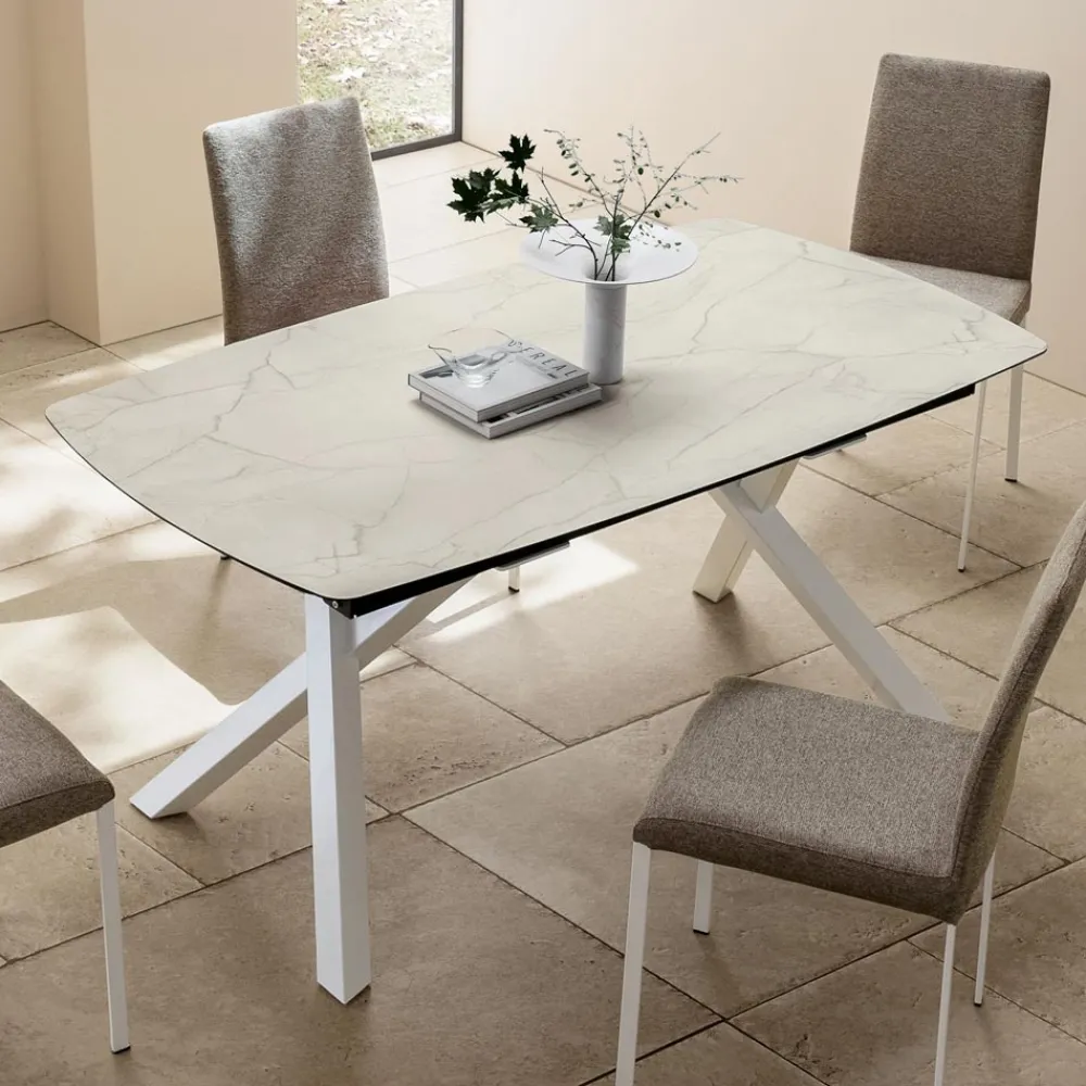 Viadurini Living Ausziehbare Esstische-Ausziehbarer Fasstisch auf 240 oder 280 cm aus geschichtetem HPL - Dialogo