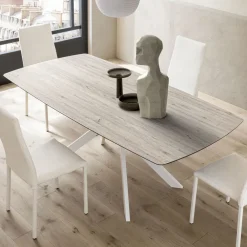 Viadurini Living Ausziehbare Esstische-Ausziehbarer Fasstisch auf 240 oder 280 cm aus HPL und Metall - Geschenk