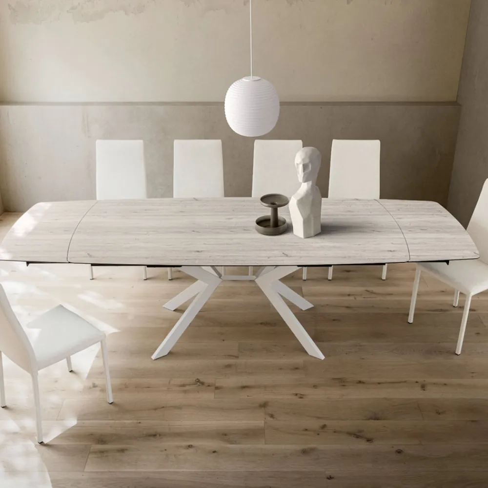 Viadurini Living Ausziehbare Esstische-Ausziehbarer Fasstisch auf 240 oder 280 cm aus HPL und Metall - Geschenk