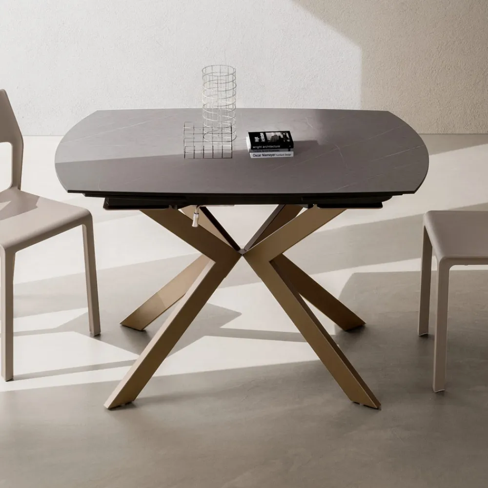 Viadurini Living Ausziehbare Esstische-Ausziehbarer Fasstisch aus geschichtetem HPL mit verschiedenen Oberflächen - Incontro