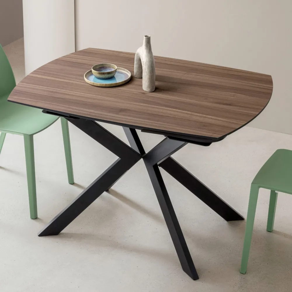 Viadurini Living Ausziehbare Esstische-Ausziehbarer Fasstisch aus geschichtetem HPL mit verschiedenen Oberflächen - Incontro