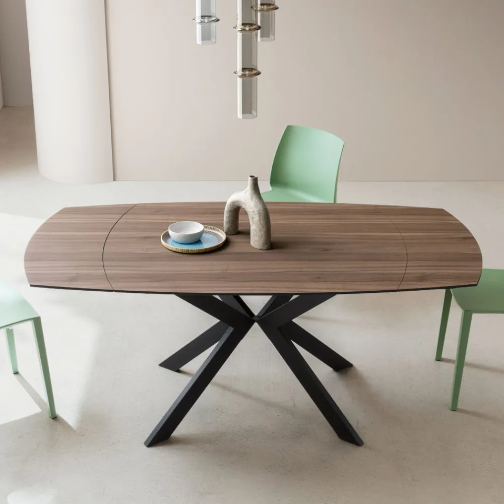 Viadurini Living Ausziehbare Esstische-Ausziehbarer Fasstisch aus geschichtetem HPL mit verschiedenen Oberflächen - Incontro