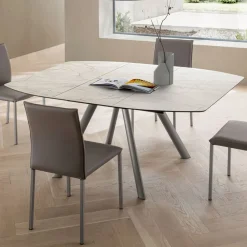 Viadurini Living Ausziehbare Esstische-Ausziehbarer Fasstisch bis 170 cm aus geschichtetem HPL - Convivio