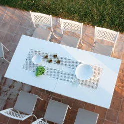 Viadurini in the Garden Ausziehbare Gartentische-Ausziehbarer Gartentisch bis 320 cm aus verzinktem Stahl Made in Italy - Pearl