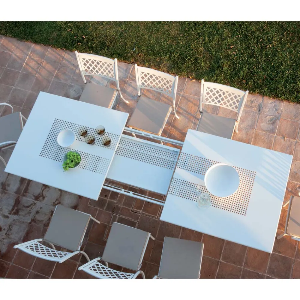 Viadurini in the Garden Ausziehbare Gartentische-Ausziehbarer Gartentisch bis 320 cm aus verzinktem Stahl Made in Italy - Pearl