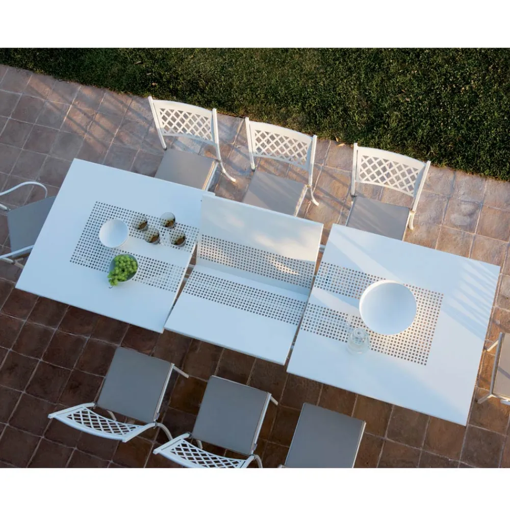 Viadurini in the Garden Ausziehbare Gartentische-Ausziehbarer Gartentisch bis 320 cm aus verzinktem Stahl Made in Italy - Pearl