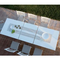 Viadurini in the Garden Ausziehbare Gartentische-Ausziehbarer Gartentisch bis 320 cm aus verzinktem Stahl Made in Italy - Pearl