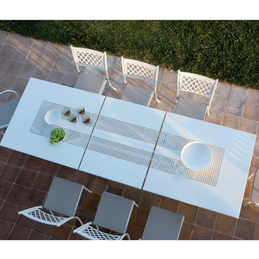 Viadurini in the Garden Ausziehbare Gartentische-Ausziehbarer Gartentisch bis 320 cm aus verzinktem Stahl Made in Italy - Pearl