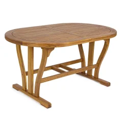 Viadurini in the Garden Gartentische Aus Teakholz-Ausziehbarer Gartentisch Bis zu 200 cm Oval in Holz - Roxen