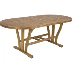 Viadurini in the Garden Gartentische Aus Teakholz-Ausziehbarer Gartentisch Bis zu 200 cm Oval in Holz - Roxen