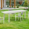 Viadurini in the Garden Gartentische Aus Aluminium|Ausziehbare Gartentische-Ausziehbarer Gartentisch mit weißer Aluminiumplatte und Sockel – Parler