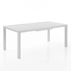 Viadurini in the Garden Gartentische Aus Aluminium|Ausziehbare Gartentische-Ausziehbarer Gartentisch mit weißer Aluminiumplatte und Sockel – Parler