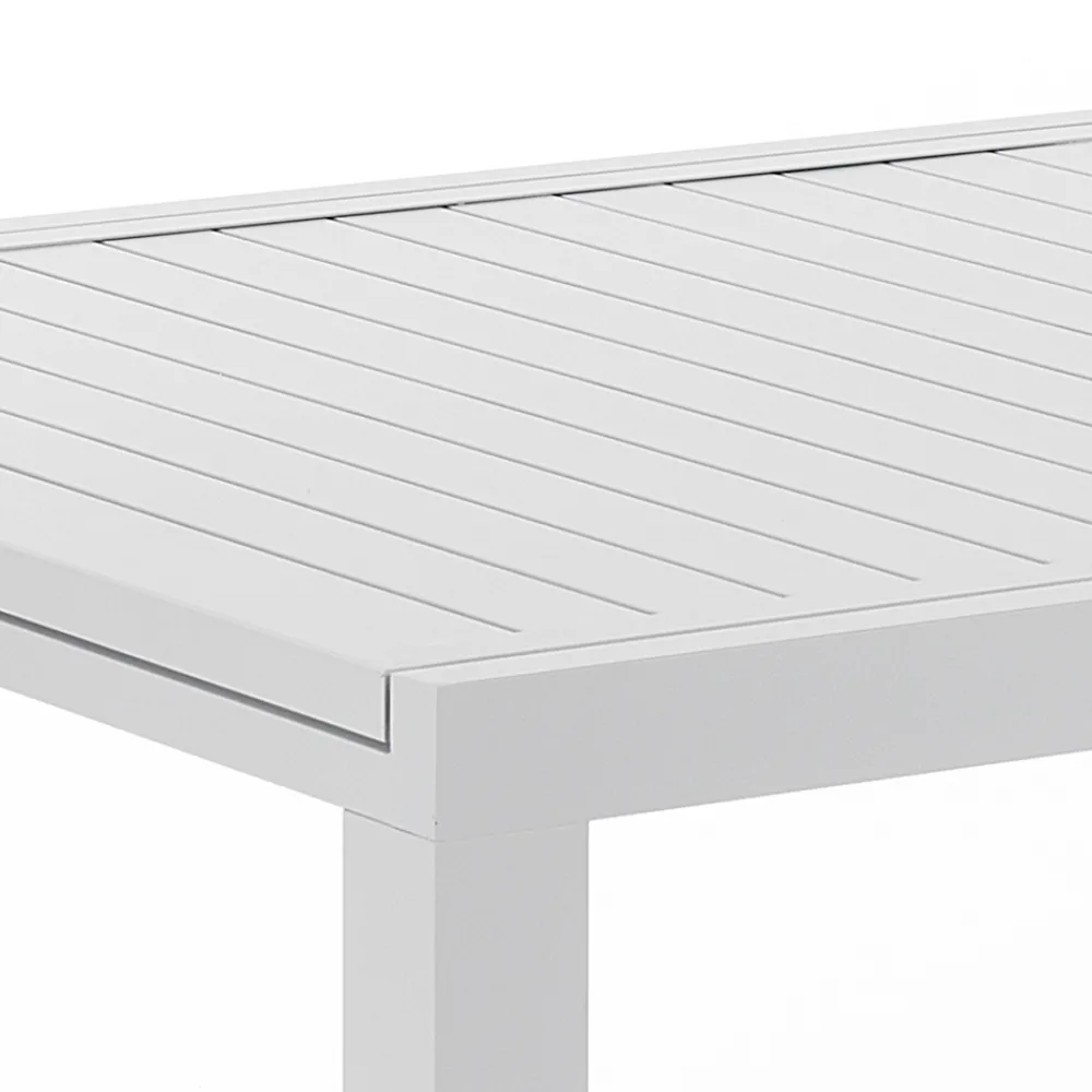 Viadurini in the Garden Gartentische Aus Aluminium|Ausziehbare Gartentische-Ausziehbarer Gartentisch mit weißer Aluminiumplatte und Sockel – Parler