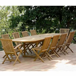 Viadurini in the Garden Gartentische Aus Teakholz-Ausziehbarer Gartentisch aus Teakholz in verschiedenen Größen - Yggdrasil