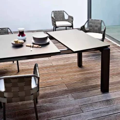 Varaschin Ausziehbare Gartentische-Ausziehbarer Gartentisch aus lackiertem Aluminium Dolmen