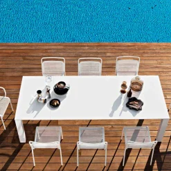 Varaschin Ausziehbare Gartentische-Ausziehbarer Gartentisch aus lackiertem Aluminium Dolmen