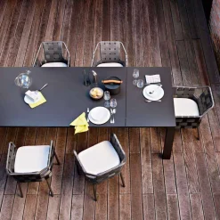 Varaschin Ausziehbare Gartentische-Ausziehbarer Gartentisch aus lackiertem Aluminium Dolmen