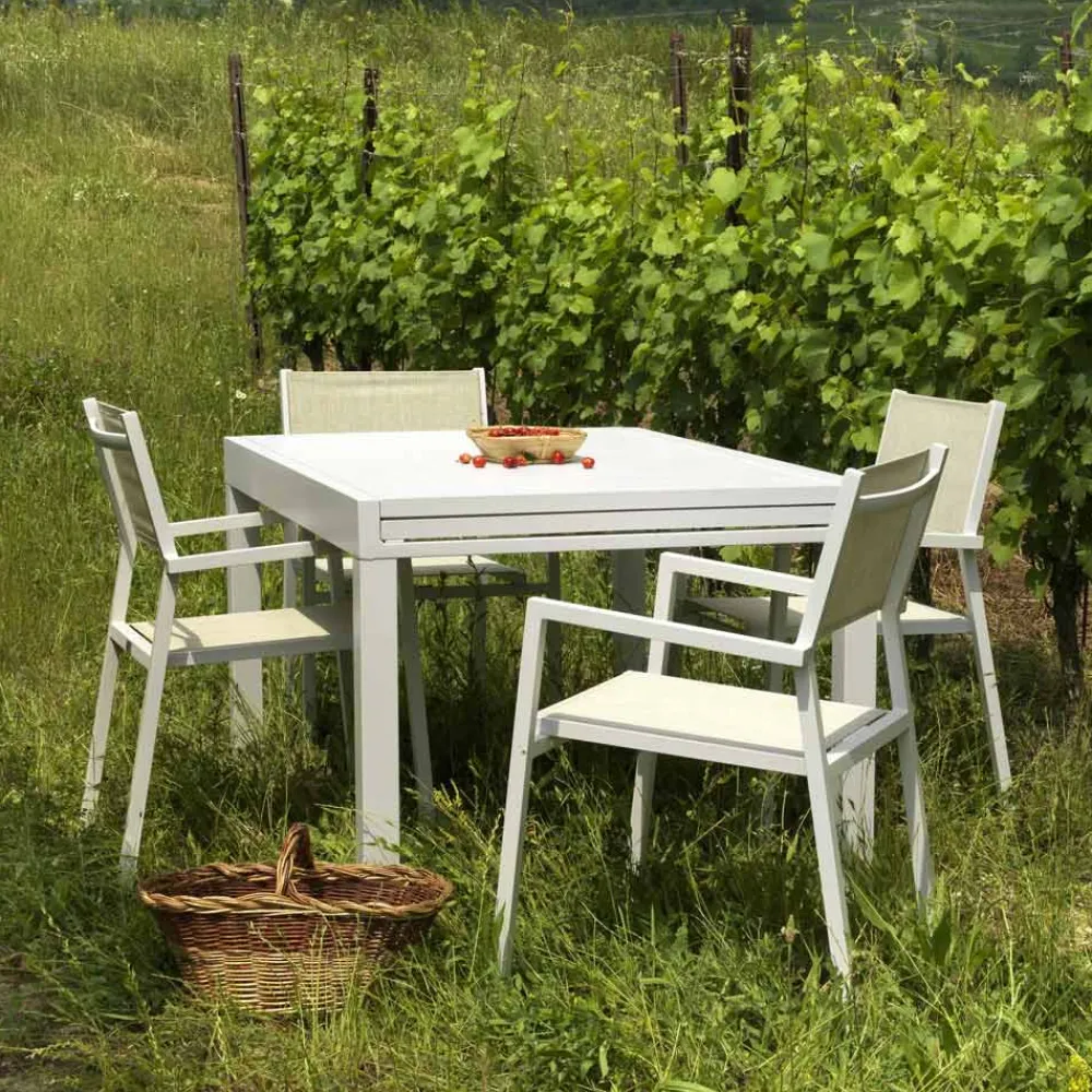 Viadurini in the Garden Gartentische Aus Aluminium|Ausziehbare Gartentische-Ausziehbarer Gartentisch komplett aus Aluminium - Sheet