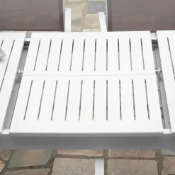 Viadurini in the Garden Gartentische Aus Aluminium|Ausziehbare Gartentische-Ausziehbarer Gartentisch aus Aluminium mit gelatteter Platte - Passport