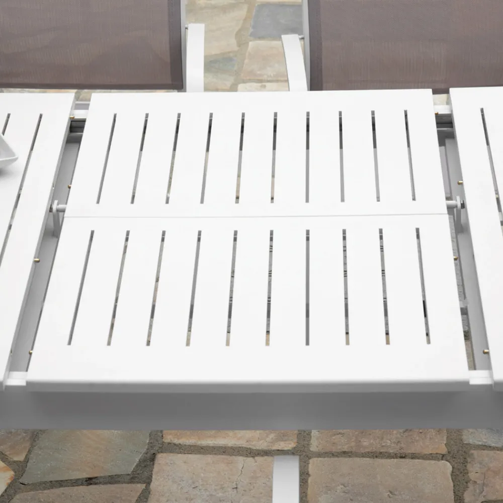 Viadurini in the Garden Gartentische Aus Aluminium|Ausziehbare Gartentische-Ausziehbarer Gartentisch aus Aluminium mit gelatteter Platte - Passport