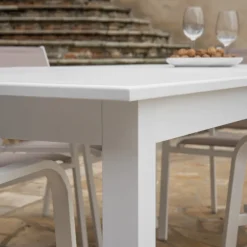 Viadurini in the Garden Gartentische Aus Aluminium|Ausziehbare Gartentische-Ausziehbarer Gartentisch aus Aluminium mit gelatteter Platte - Passport