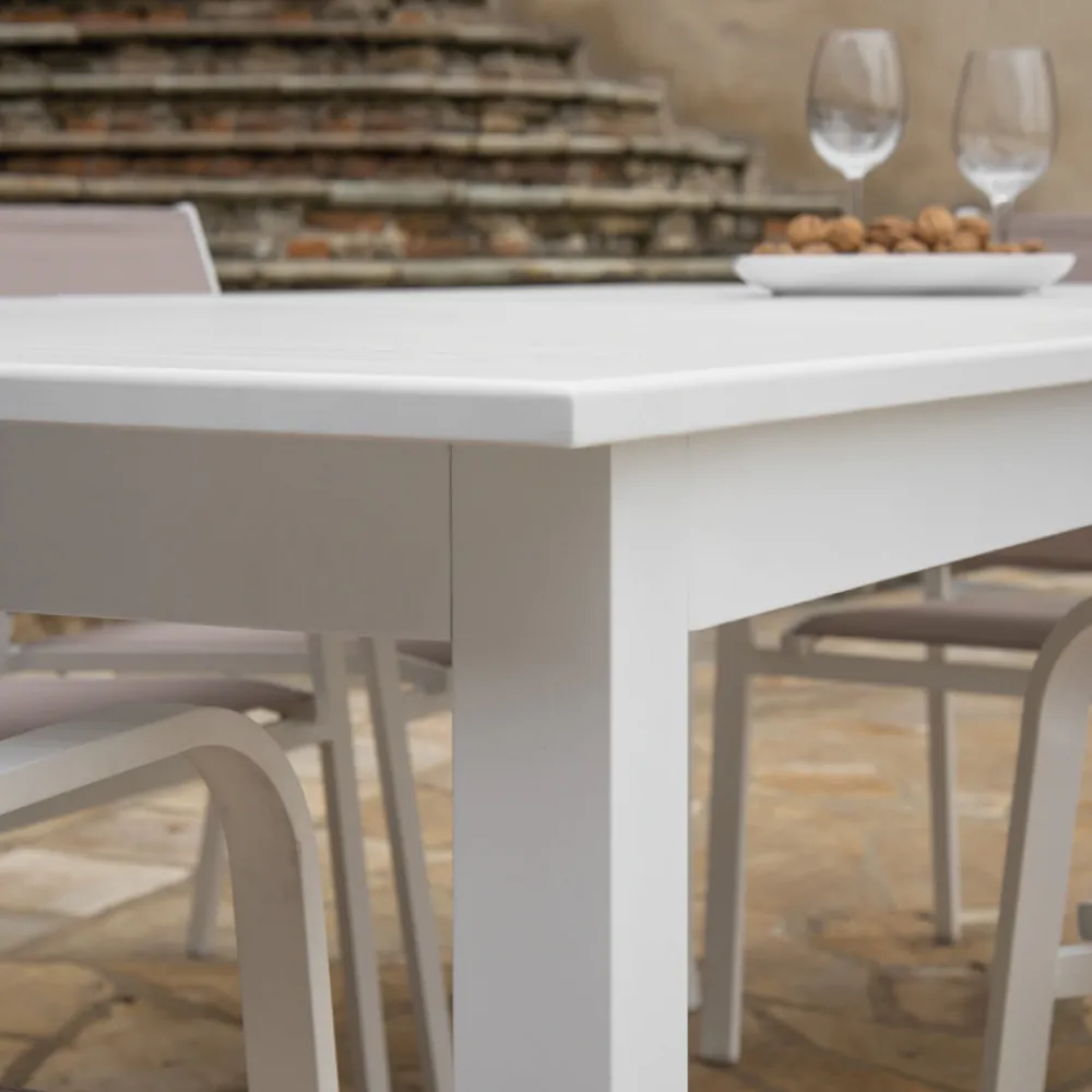 Viadurini in the Garden Gartentische Aus Aluminium|Ausziehbare Gartentische-Ausziehbarer Gartentisch aus Aluminium mit gelatteter Platte - Passport