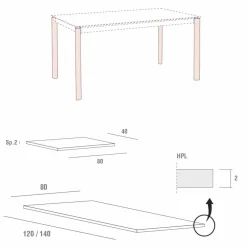 Viadurini Living Ausziehbare Esstische-Ausziehbarer Küchentisch bis 240 cm Holzoptik Made in Italy - Maltesisch