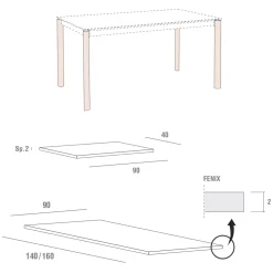 Viadurini Living Ausziehbare Esstische-Ausziehbarer Küchentisch Bis zu 240 cm in Fenix Made in Italy - Maltesisch