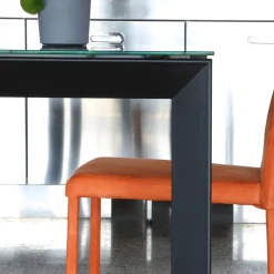 Viadurini Living Ausziehbare Esstische-Ausziehbarer Küchentisch bis 170 cm aus Metall und gehärtetem Glas - Berto