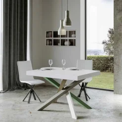 Viadurini Living Ausziehbare Esstische-Ausziehbarer Küchentisch bis 440 cm aus Holz und Eisen, hergestellt in Italien – Lennon