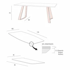 Viadurini Living Ausziehbare Esstische-Ausziehbarer Küchentisch Bis zu 280 cm Marmoroptik Made in Italy - Pinocchio
