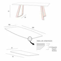 Viadurini Living Ausziehbare Esstische-Ausziehbarer Küchentisch Bis zu 280 cm Marmoroptik Made in Italy - Pinocchio
