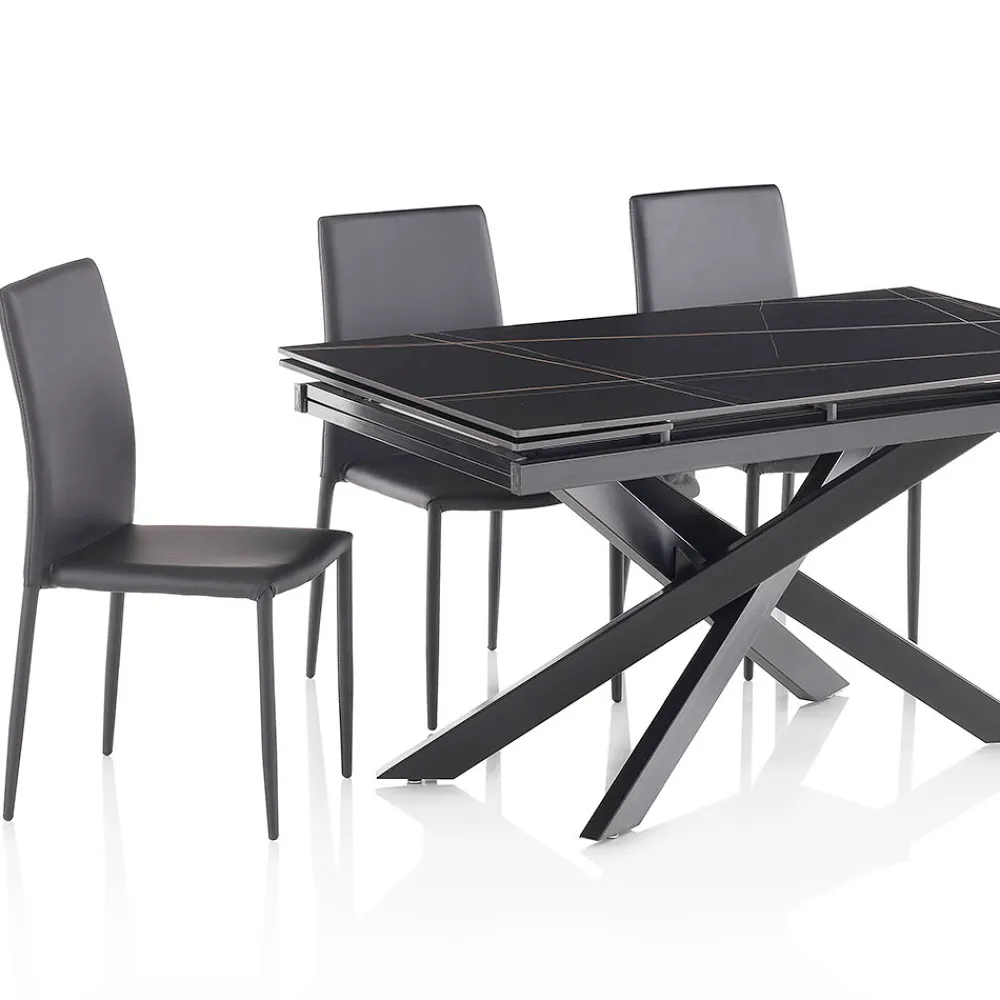 Viadurini Living Ausziehbare Esstische-Ausziehbarer Keramiktisch auf 200 cm mit 4 Stühlen – Aisha