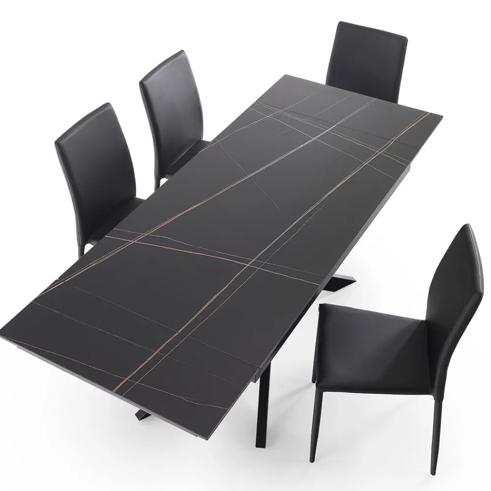 Viadurini Living Ausziehbare Esstische-Ausziehbarer Keramiktisch auf 200 cm mit 4 Stühlen – Aisha