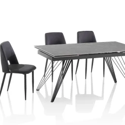 Viadurini Living Ausziehbare Esstische-Ausziehbarer Keramiktisch auf 240 cm mit 4 Stühlen – Leila