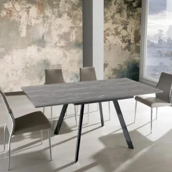 Viadurini Living Ausziehbare Esstische-Ausziehbarer klappbarer Esstisch aus MDF und Metall – Arsen
