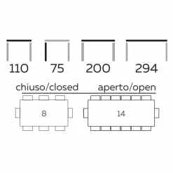 Viadurini Living Ausziehbare Esstische-Ausziehbarer Luxustisch Bis zu 294 cm in Made in Italy Marmorsteinzeug - Makro