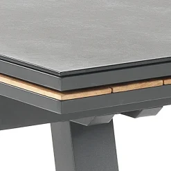 Viadurini in the Garden Ausziehbare Gartentische-Ausziehbarer Outdoor-Tisch aus anthrazitfarbenem Aluminium und Glasplatte – Aimer