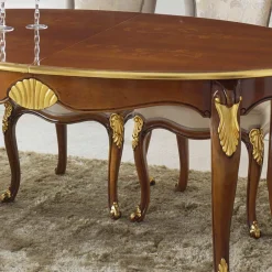 Viadurini Classic Esstisch Oval|Ausziehbare Esstische-Ausziehbarer ovaler Esstisch 270 cm aus Holz Made in Italy - Barock