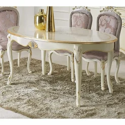 Viadurini Classic Esstisch Oval|Ausziehbare Esstische-Ausziehbarer ovaler Esstisch 270 cm aus Holz Made in Italy - Barock