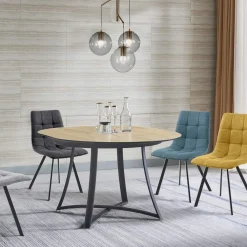 Viadurini Living Ausziehbare Esstische-Ausziehbarer runder Tisch mit MDF-Platte mit Laminatbezug - Apulien