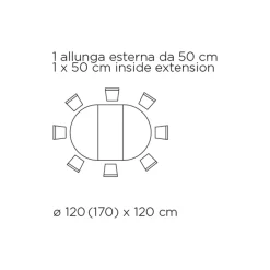 Viadurini Living Runde Tische-Ausziehbarer runder Wohnzimmertisch aus Laminat, hergestellt in Italien – Dollars