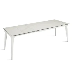 Viadurini Living Ausziehbare Esstische-Ausziehbarer Teleskoptisch bis 240 cm aus Metall und Feinsteinzeug - Achille