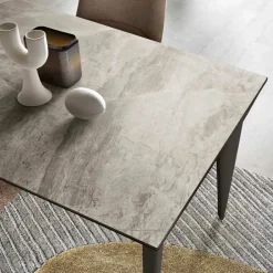 Viadurini Living Ausziehbare Esstische-Ausziehbarer Teleskoptisch bis 240 cm aus Metall und Feinsteinzeug - Achille