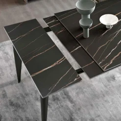 Viadurini Living Ausziehbare Esstische-Ausziehbarer Teleskoptisch bis 240 cm aus Metall und Feinsteinzeug - Achille
