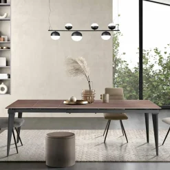 Viadurini Living Ausziehbare Esstische-Ausziehbarer Teleskoptisch bis 240 cm aus Metall und Feinsteinzeug - Achille