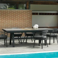 Viadurini in the Garden Gartentische Aus Aluminium|Ausziehbare Gartentische-Ausziehbarer Tisch 303 cm aus Aluminium mit HPL-Platte - Righello